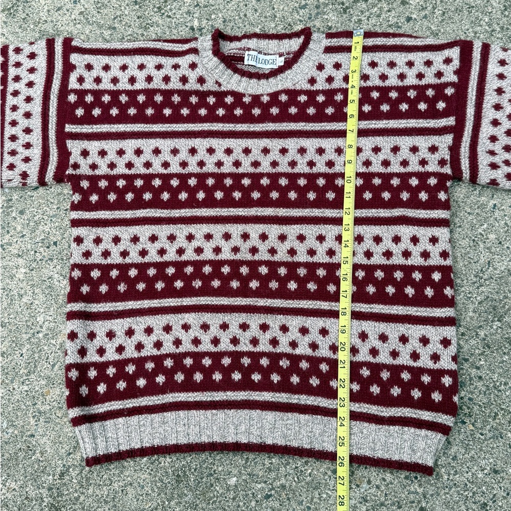 Vintage 80s/90s "The Lodge" Nordic Geometric Crewneck Sweater Pullover Unisex - Picture 8 of 10